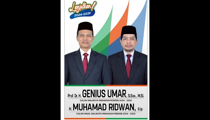 Salah satu kandidat paslon Pilwako Pariaman, Genius Umar dan Muhamad Ridwan.