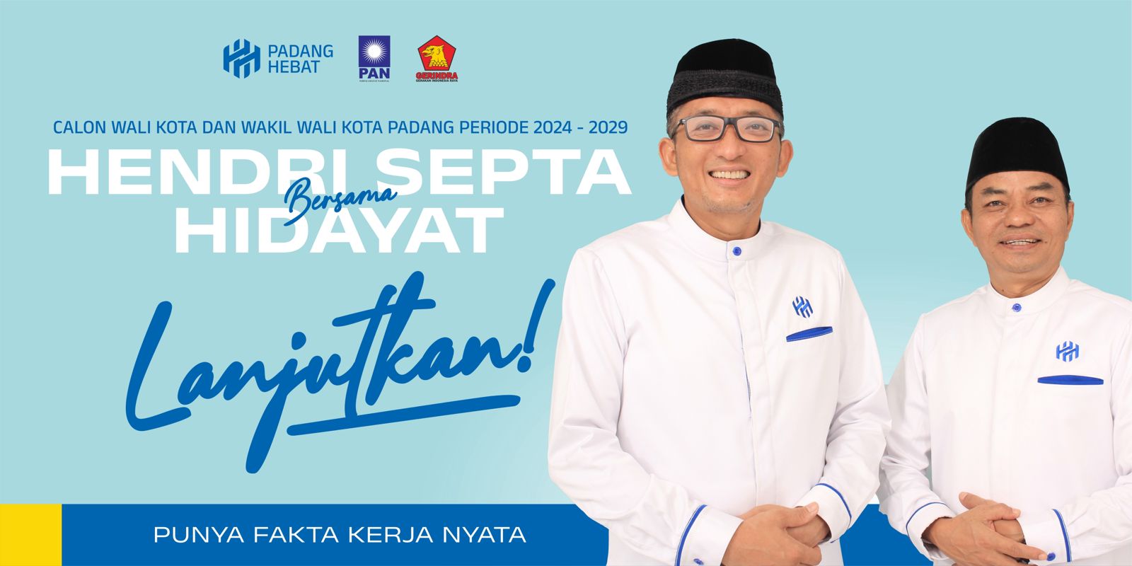 Pasangan Calon Walikota dan Wakil Walikota Padang, Hendri Septa dan Hidayat (Padang Hebat)