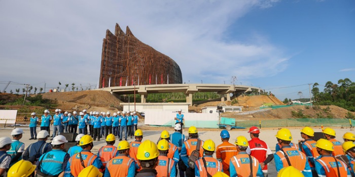 Apel siaga kelistrikan di KIPP IKN untuk persiapan HUT 79 RI.