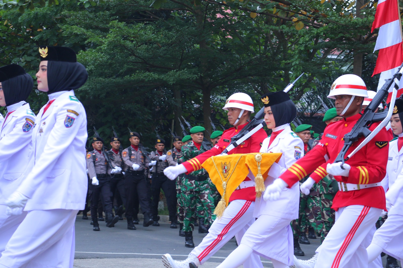 SEMANGAT JUANG: Upacara Peringatan HUT RI ke 79 di Balai Kota Payakumbuh Sabtu lalu berlangsung khidmat. (PEMKO PAYAKUMBUH UNTUK PADEK)