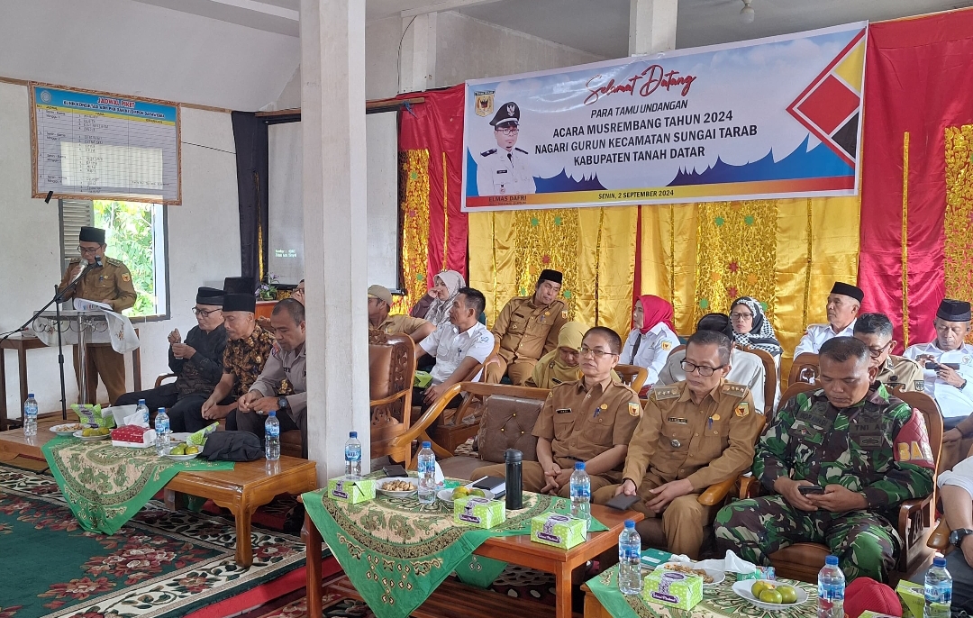 Pemerintah Nagari Gurun Kabupaten Tanahdatar gelar Musrenbang, di Ruangan Pertemuan Kantor Wali Nagari, Senin (2/9/2024). (Foto: Pemnag)