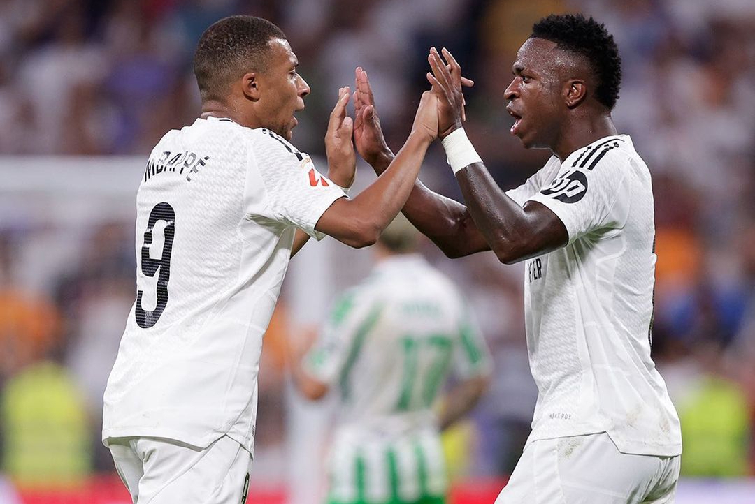 Real Madrid sukses meraih kemenangan 2-0 atas Real Betis, di Stadion Santiago Bernabeu, Senin dinihari WIB (2/9/2024). (Foto: IG @k.mbappe)