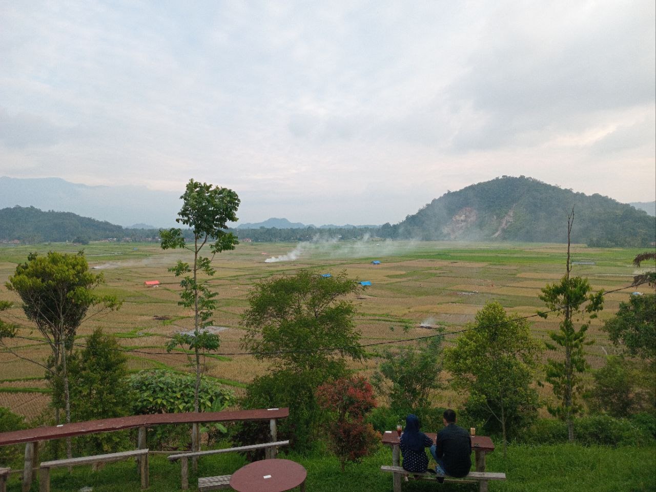Hamparan sawah yang menjadi pemandangan utama di Panorama Kelok Lengkok.
