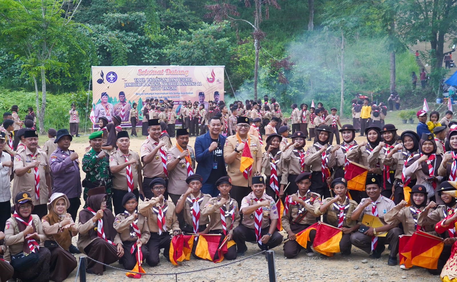 Pj Wali Kota Padang Andree Algamar membuka secara resmi Jambore Ranting yang diadakan Gerakan Pramuka Kwarran 11 Kototangah, di Bumi Perkemahan Tiger Camp, Kelurahan Balaigadang, Jumat (6/9).