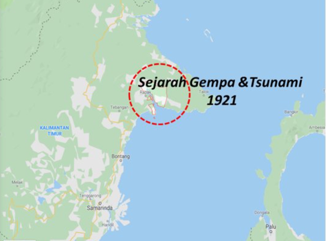 Pada 14 Mei 1921, intensitas gempa di Berau Kalimantan Timur mencapai VII MMI, menyebabkan kerusakan berat di wilayah Sangkulirang dan memicu tsunami. (Foto: X Daryono BMKG)