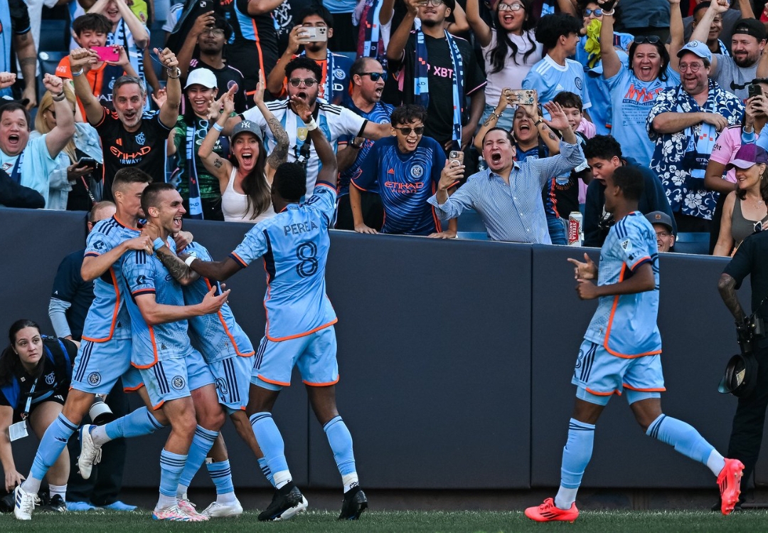 Gol penyeimbang dari James Sands pada menit ke-95 menggagalkan kemenangan keempat Inter Miami dalam lima pertandingan terakhir. (Foto: X New York City FC)