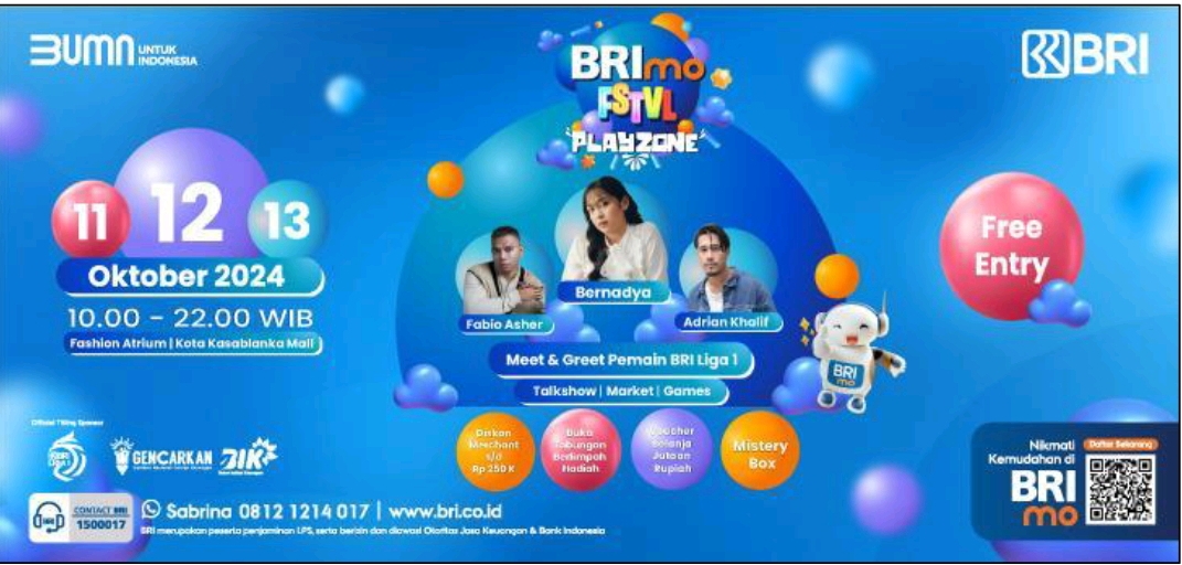 PT Bank Rakyat Indonesia (Persero) Tbk kembali menggelar program BRImo FSTVL 2024. (Foto: Corcom)