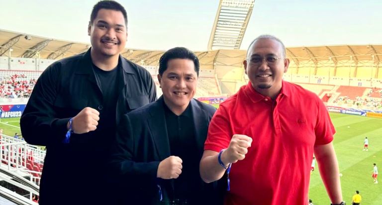 Menpora RI Dito Ariotedjo, Menteri BUMN Erick Thohir, dan Andre Rosiade.