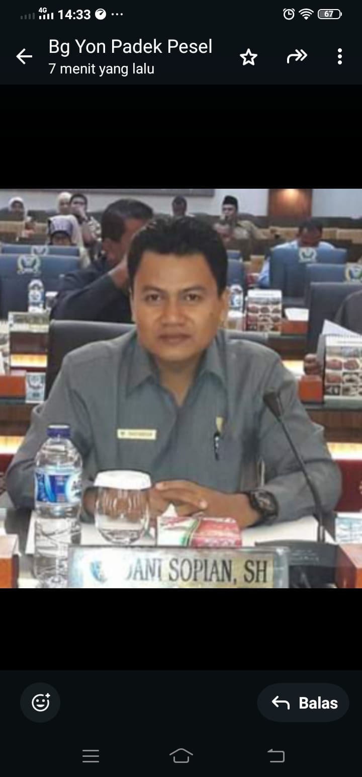 Wakil Ketua DPRD Pessel, Dani Sopian. (dok Dani)