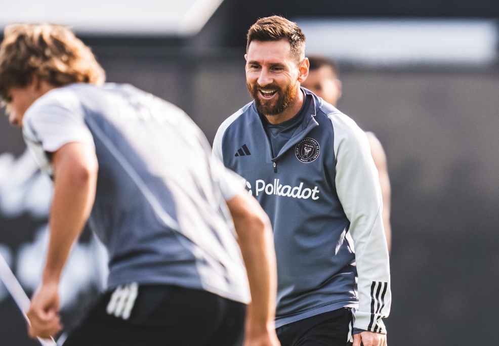 Lionel Messi latihan bersama para pemain Inter Miami lainnya jelang laga menghadapi New England Revolution di Chase Stadium, pada Minggu pukul 05:00 WIB (20/10/2024).(Foto: X Inter Miami)