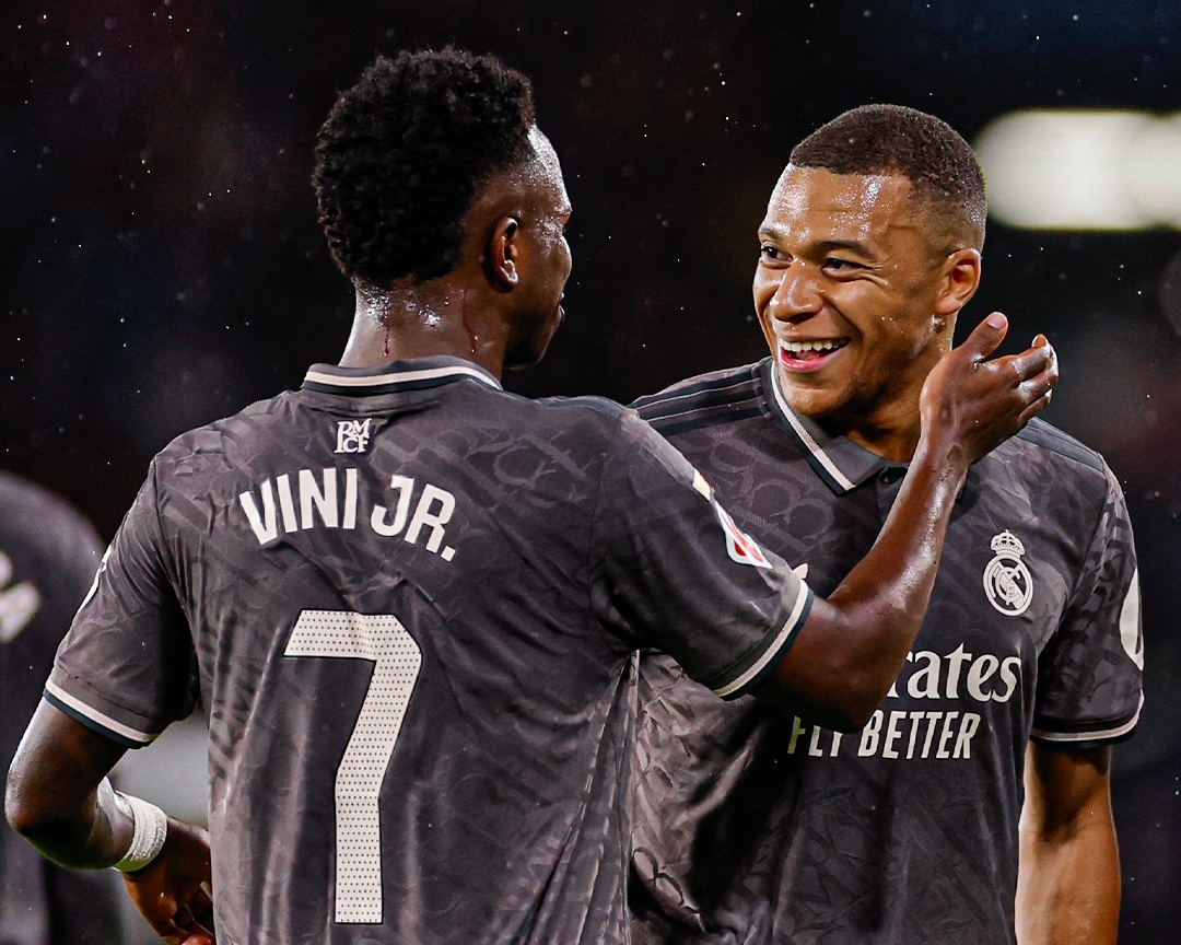 Real Madrid menang 2-1 atas Celta Vigo berkat gol Kylian Mbappe dan Vinicius Jr dalam pertandingan La Liga, Minggu dinihari WIB (20/10/2024). (Foto: X @realmadrid)