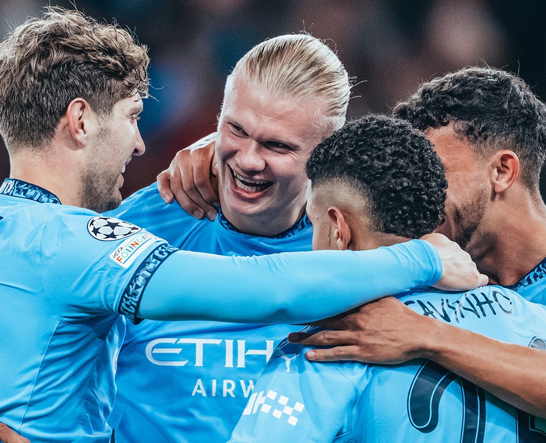 Manchester City meraih kemenangan telak 5-0 atas Sparta Praha dalam laga lanjutan Liga Champions Kamis dini hari WIB (14/10/2024). (Foto: X @mancity)