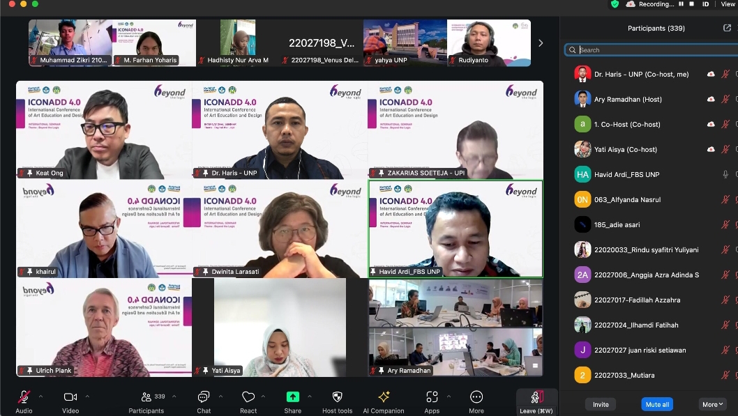 ICONADD 4.0, seminar internasional tahunan UNP yang kini memasuki tahun ke-4, sebagai bagian perayaan 61 tahun Departemen Seni Rupa, Fakultas Bahasa dan Seni.(Foto: IST)