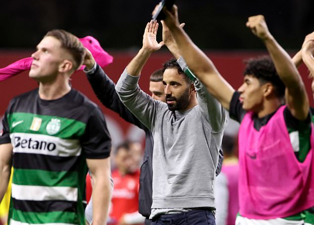 Ruben Amorim mengakhiri kisahnya di Sporting Lisbon saat timnya menang melawan Braga jelang kepindahan sebagai pelatih kepala Manchester United. (Foto: AP)