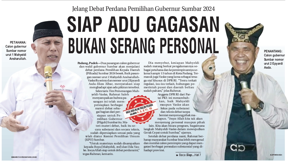 Headline Padang Ekspres, 12 November 2024.