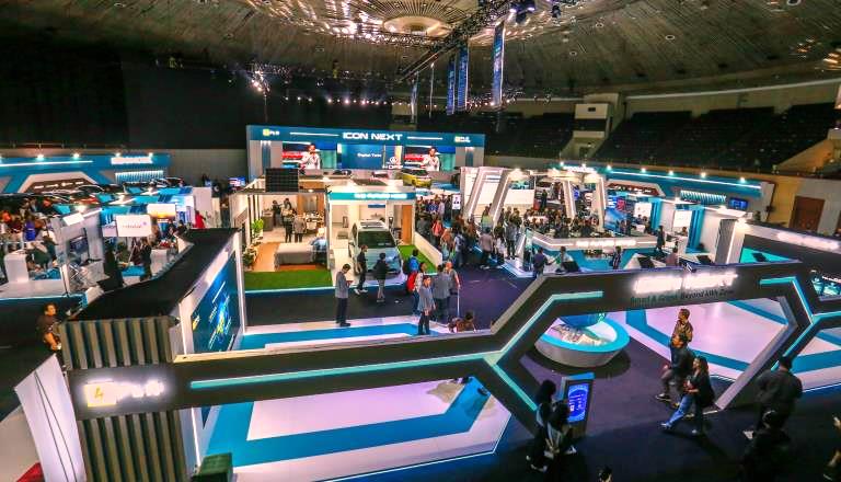 Suasana pameran ICON NEXT PLN Icon Plus pada ajang Electricity Connect 2024 di Jakarta Convention Center, Rabu (20/11). Pada gelaran Electricity Connect 2024 yang berlangsung 20-22 November 2024.