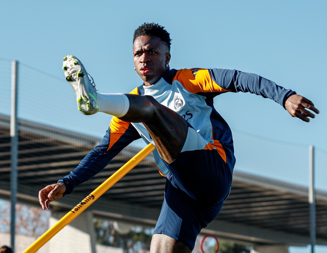 Jelang laga Real Madrid melawan Atalanta di Italia, Vinicius Junior kembali berlatih setelah pulih dari cedera.(Foto: Instagram Real Madrid)