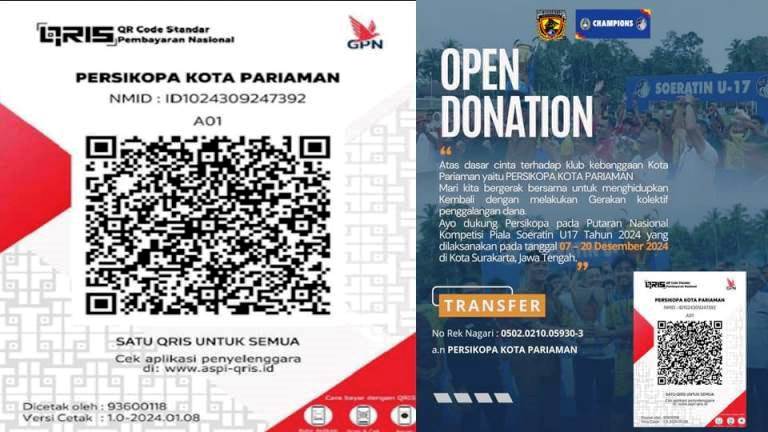 Open Donasi untuk Persikopa, wakil Sumatera Barat di ajang Piala Soeratin U-17 Nasional di Kota Solo.