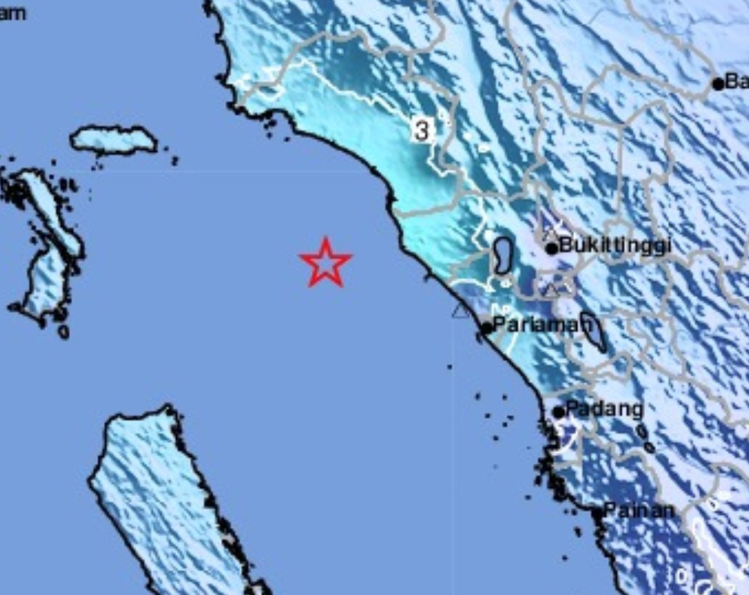 Gempa di Lubuk Basung Agam dirasakan di beberapa wilayah dengan intensitas III-IV MMI di Kabupaten Padangpariaman, Kota Pariaman, Kota Padang dan Kabupaten Agam. (Peta: BMKG)