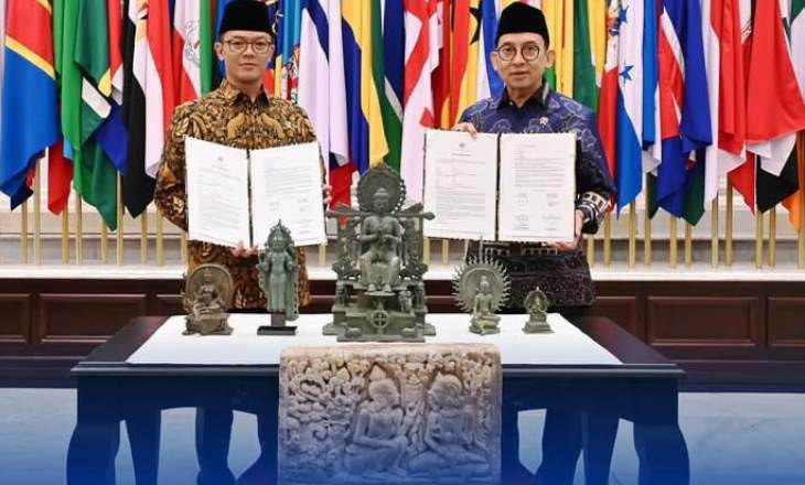 Indonesia berhasil memulangkan enam objek budaya dari Amerika Serikat, 13 Desember 2024.
