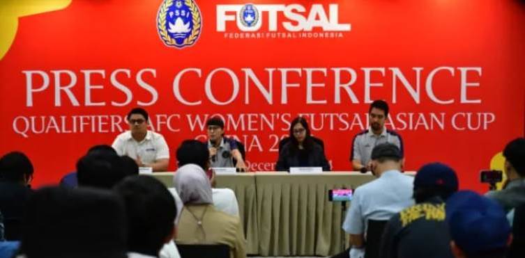 Konferensi pers kesiapan indonesia menjadi tuan rumah AFC Womens Futsal Cup.