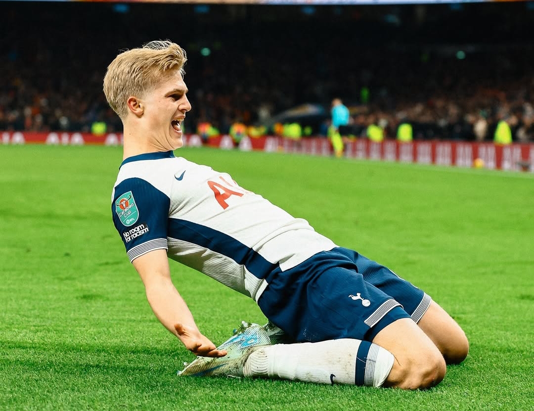 Gol Lucas Bergvall pada menit ke-86 mengunci kemenangan 1-0 Spurs di Stadion Tottenham Hotspur. (Foto: Instragram/ Liverpool FC)