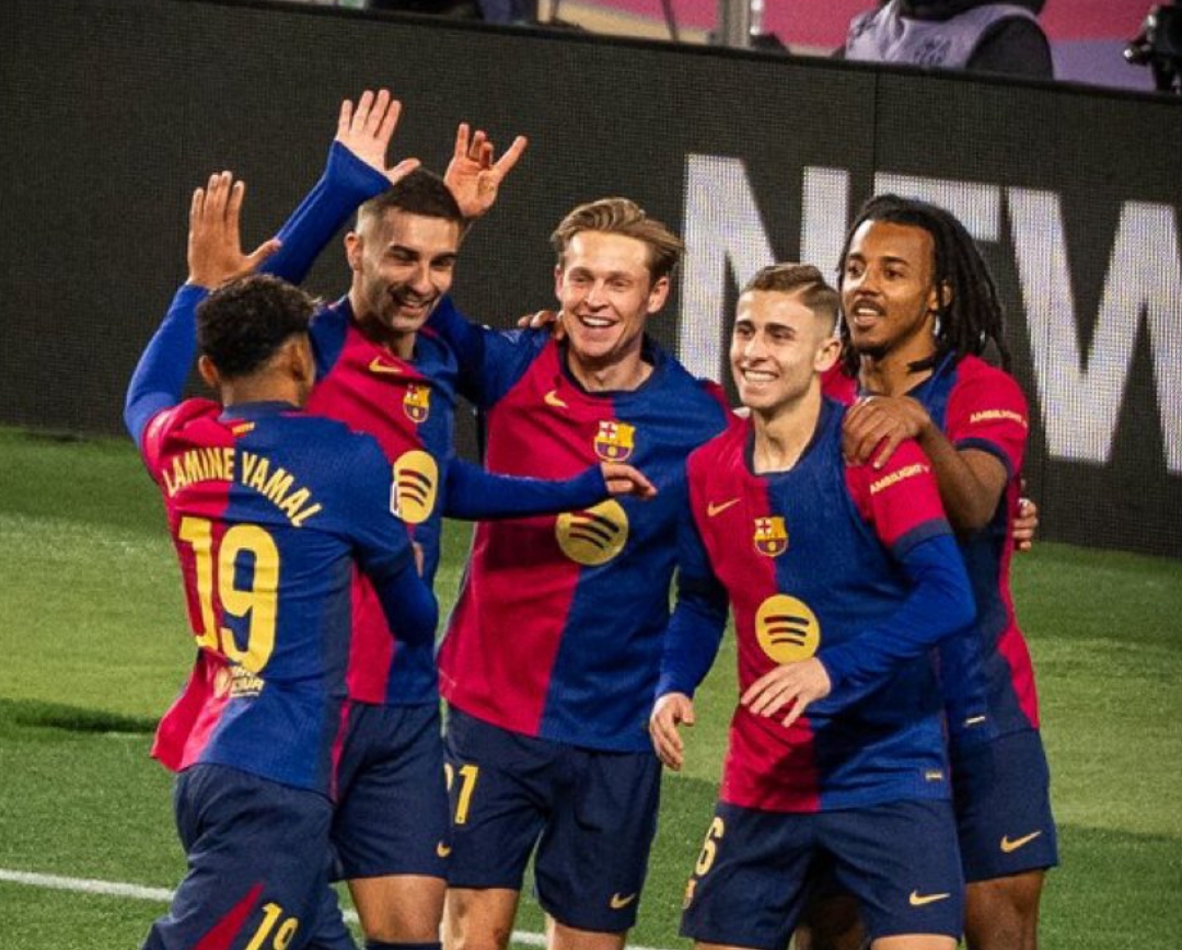FC Barcelona meraih kemenangan besar 7-1 atas Valencia di Stadion Montjuic pada Senin dinihari WIB (27/1). (Foto: X/ @fcbarcelona)