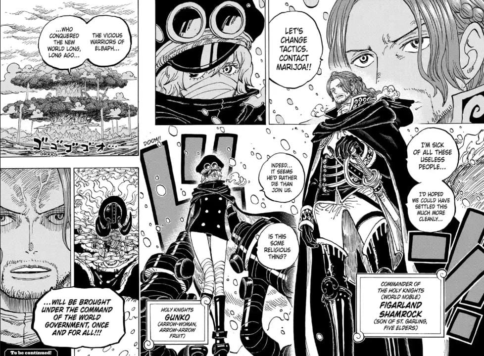One Piece Chapter 1137 menampilkan sosok Figarland Shamrock. (MANGAPlus)