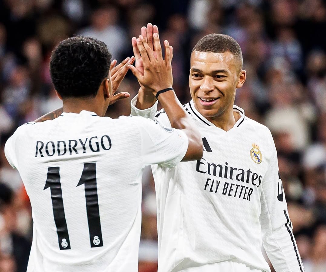 Bintang Real Madrid, Kylian Mbappe dan Rodrygo menghadapi Brest di Stade du Roudourou, Perancis, Kamis (30/1) pukul 03:00 WIB. (Foto: Instagram/ @realmadrid)