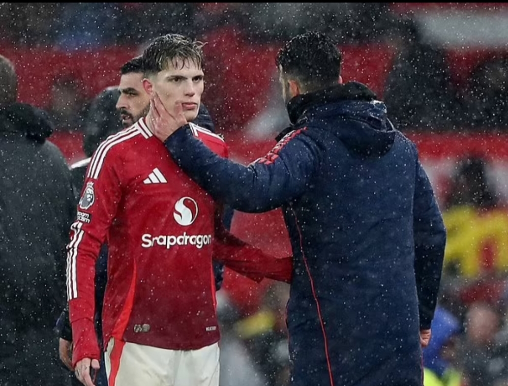 Pelatih Manchester United, Ruben Amorim, mengatakan bahwa ia akan berbicara secara pribadi dengan Garnacho. (Foto: Reuters)