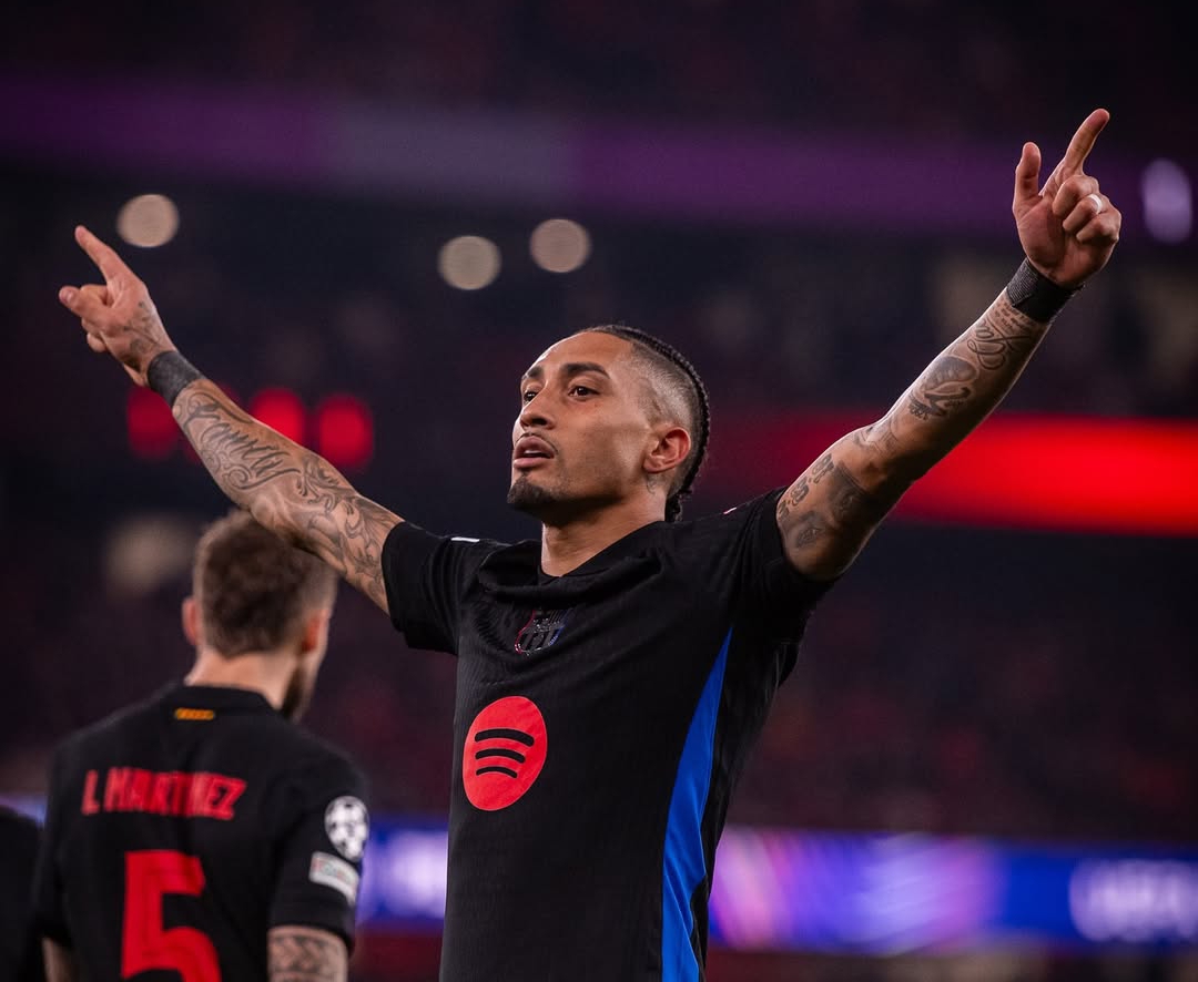 Gol tunggal Raphinha memastikan kemenangan Barcelona atas Benfica 1-0 di Liga Champions. (Foto: Instagram @fcbarcelona)