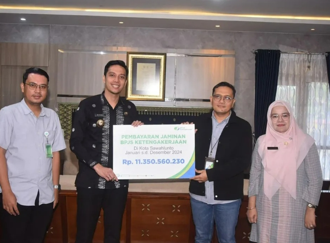 BPJS Ketenagakerjaan (BPJamsostek) Solok telah menyalurkan manfaat jaminan sosial bagi pekerja di Kota Sawahlunto dengan total nilai Rp11,3 miliar tahun 2024. (Foto: Humas)