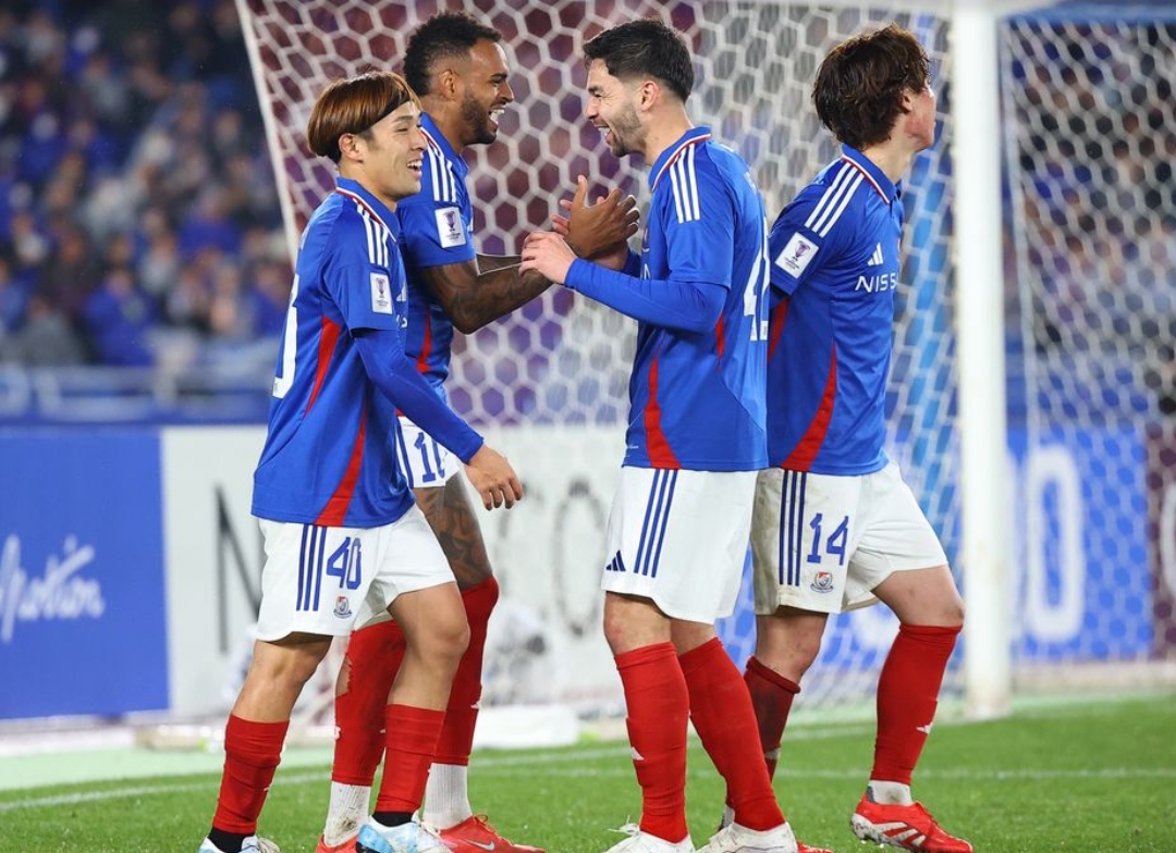 Yokohama F. Marinos, lolo ke perempat final Liga Champions Asia setelah menang telak 4-1 atas Shanghai Port Cina) dalam leg kedua babak 16 besar, Selasa (11/3). (Foto: the-afc.com)