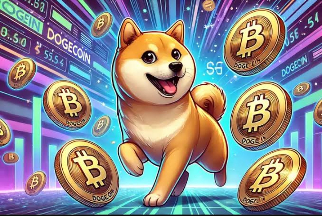 Ilustrasi Doge dan koin bitcoin. (Dhimas Ginanjar/AI/jawapos.com