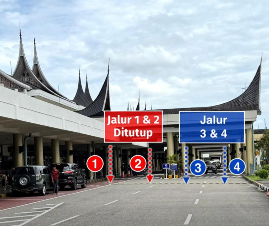 perubahan alur kendaraan roda empat untuk pengantaran dan penjemputan penumpang mulai 21 Maret 2025. (Foto: Humas)