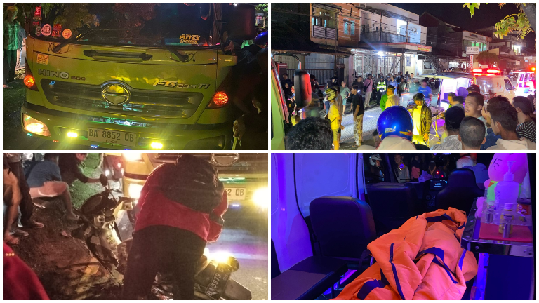 Kecelakaan maut di Jalan Raya Indarung menewaskan dua pelajar setelah motor yang mereka tumpangi tertabrak truk, Kamis (20/3/2025) sekitar pukul 19.00 WIB, Kamis (20/3/2025).
