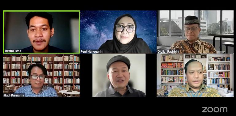 Diskusi daring yang digelar Universitas Paramadina  bekerjasama dengan LP3ES bertajuk Militerisasi di Pemerintahan Prabowo-Gibran.