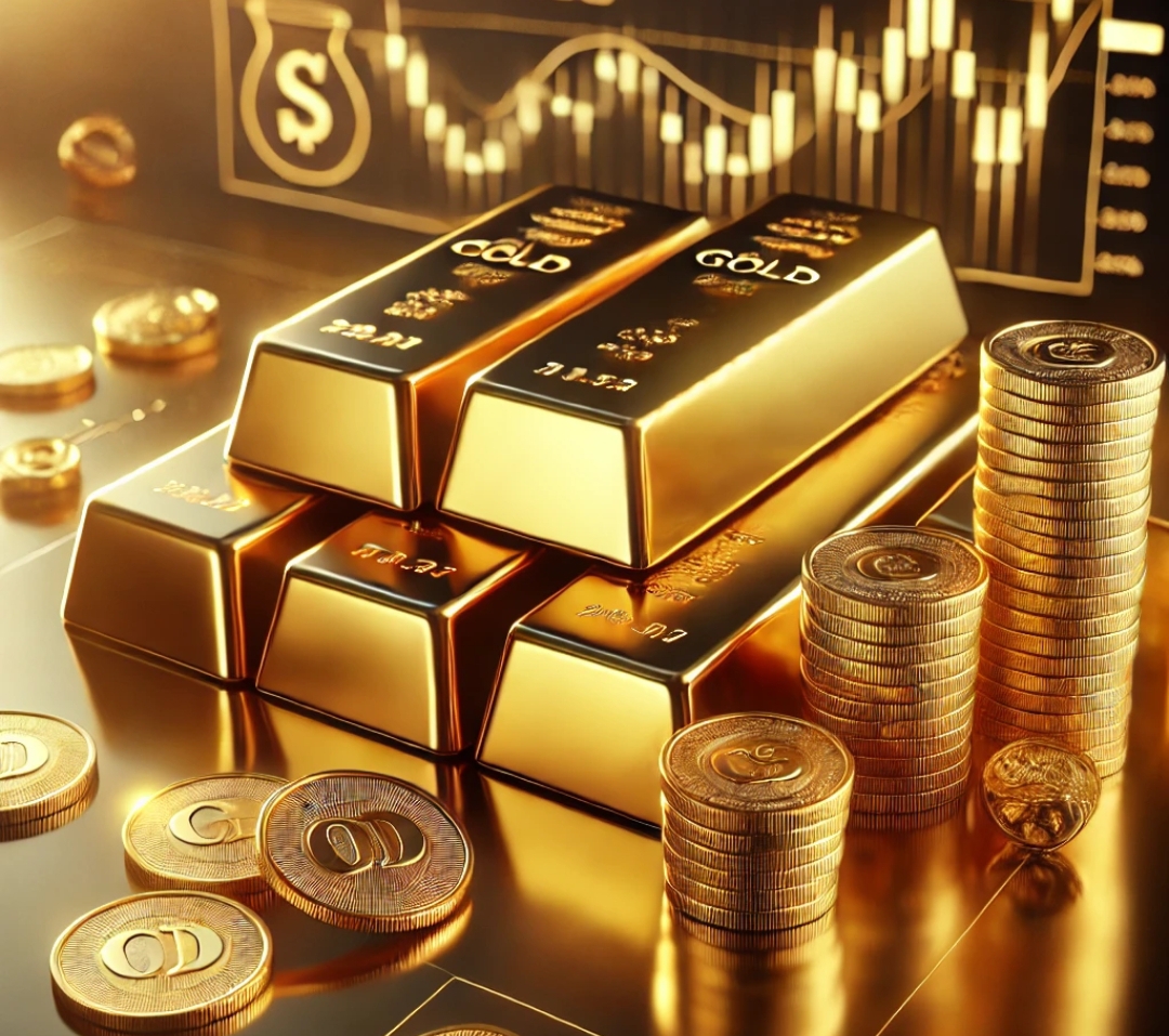 Harga emas turun 1% pada Jumat (22/3) akibat penguatan dolar AS dan aksi ambil untung. (Foto ilustrasi AI)