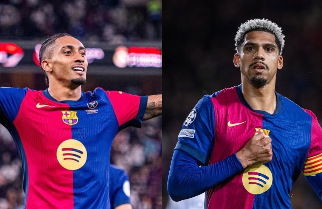 Pelatih Barcelona, Hansi Flick, memastikan Raphinha dan Ronald Araujo absen dalam pertandingan La Liga melawan Osasuna pada Jumat (28/3/2025) dinihari WIB. (Foto: Instagram)