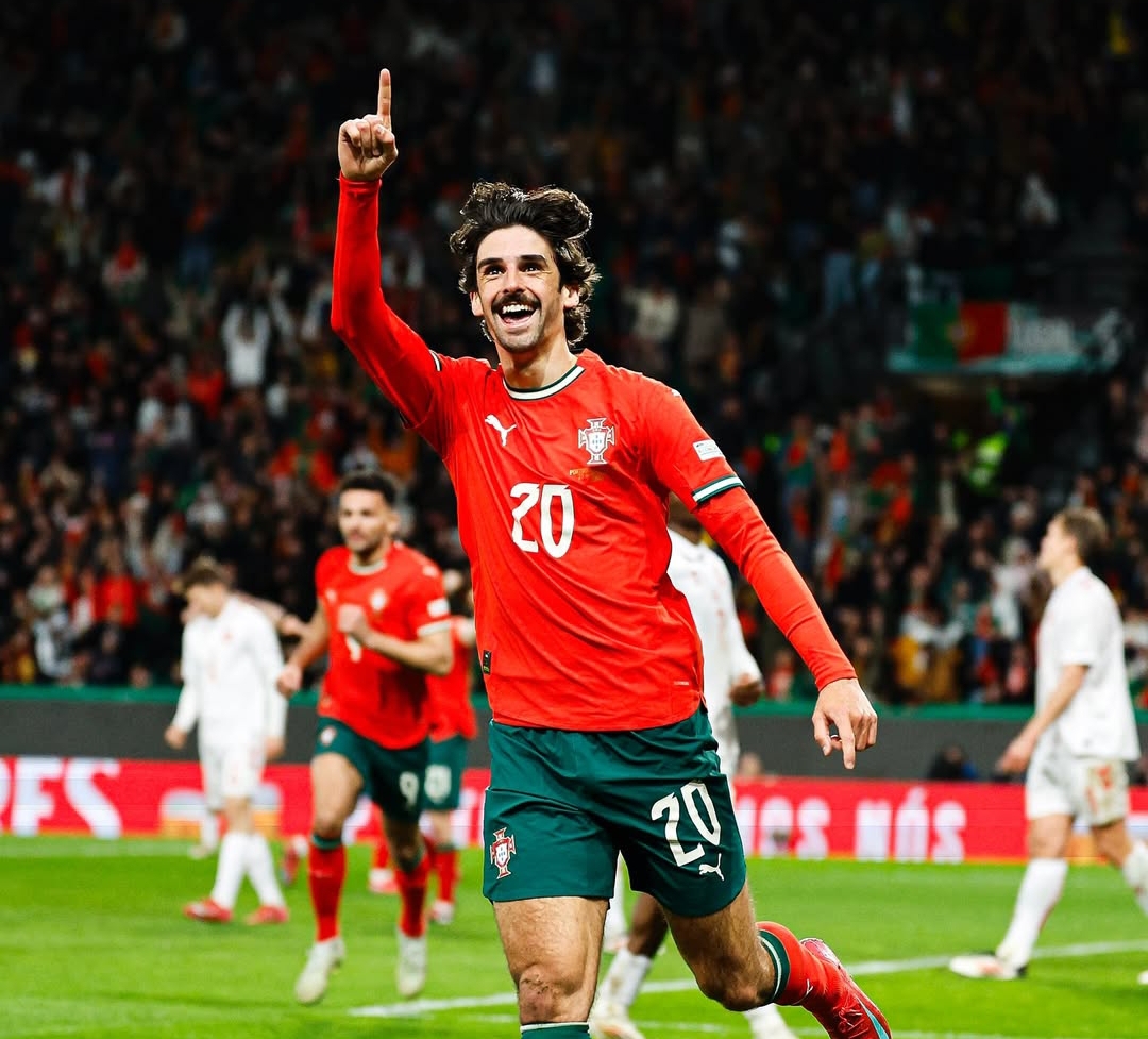 Francisco Trincao mencetak dua gol dalam kemenangan Portugal melawan Denmark 5-2, Senin (24/3). (Foto: Instagram @portugal)