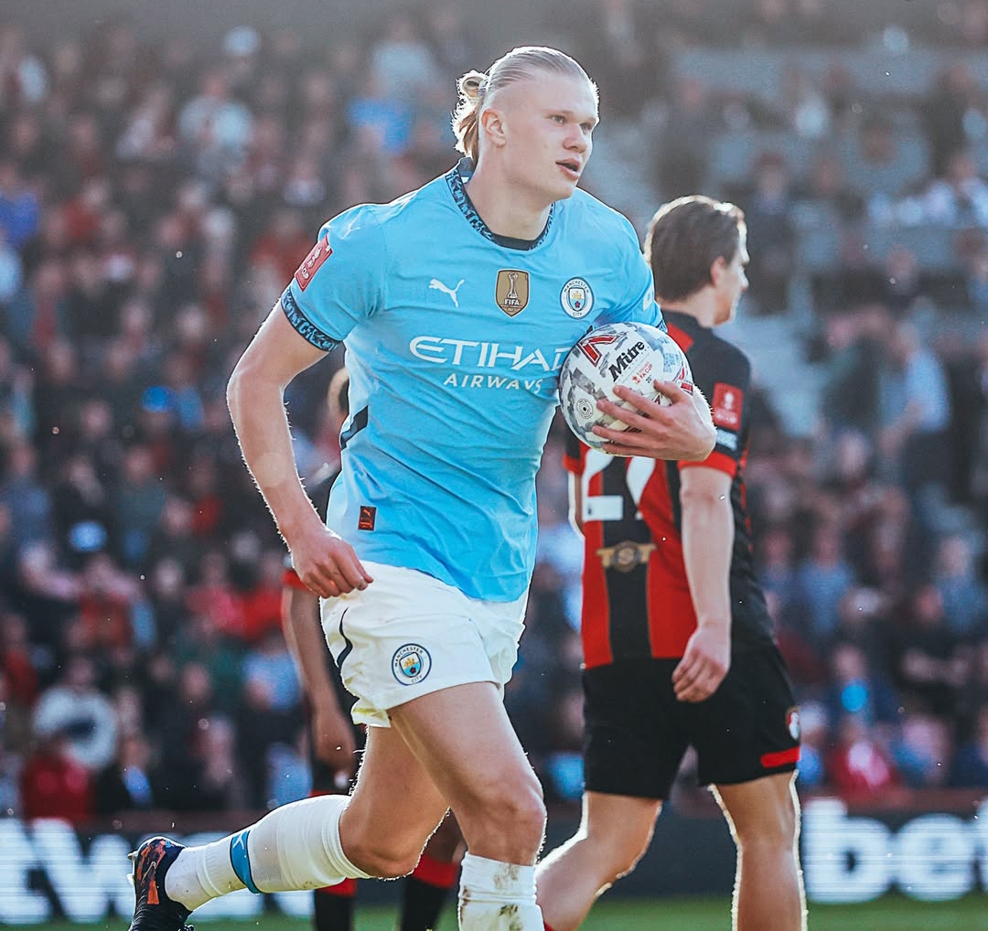 LAGI TAJAM: Bomber Manchester City Erling Haaland belum pernah absen di papan skor fase League Liga Champions musim ini.