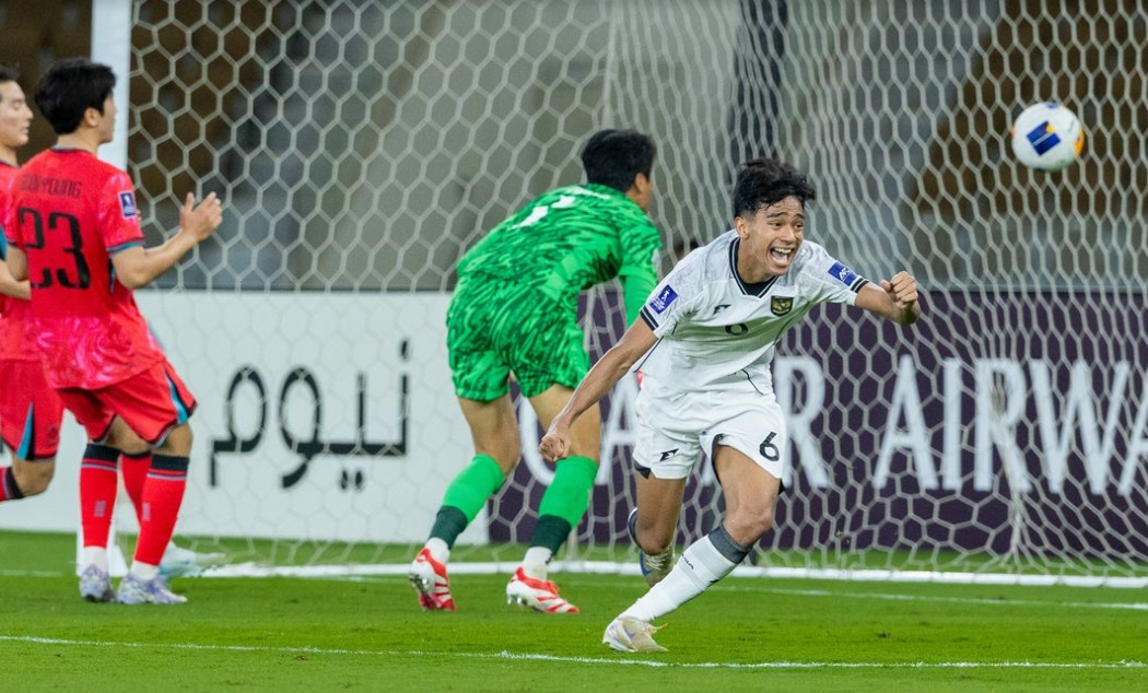 Timnas Indonesia U-17 menang 1-0 atas Korea Selatan dalam laga pembuka Grup C Piala Asia U-17 2025 berkat gol Evandra, Jumat malam (4/4), di Arab Saudi.(Foto: the-afc.com)