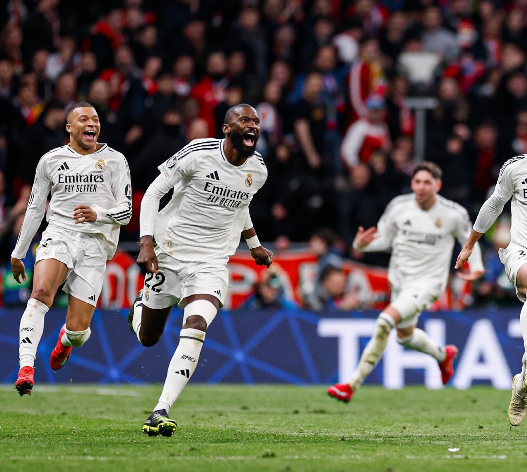 Selebrasi para pemain Real Madrid saat meraih kemenangan di leg kedua babak 16 besar Liga Champions atas Atletico Madrid.(Foto: Dok. Instagram @realmadrid)