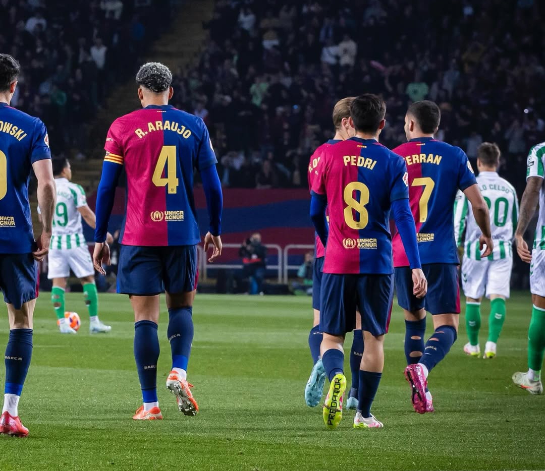 Barcelona hanya bermain imbang 1-1 melawan Real Betis dalam lanjutan La Liga 2024/2025, Minggu dinihari WIB (6/4) di Estadi Ol&iacute;mpic Lluis Companys, Montjuic.(Foto: Instagram @fcbarcelona)