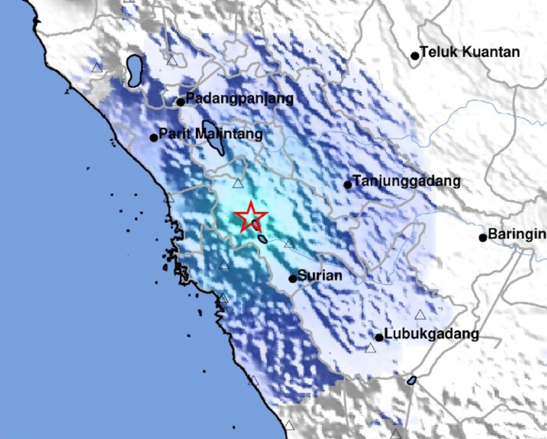 Gempa tektonik dengan magnitudo 4,2 mengguncang wilayah Kabupaten Solok, Sumatera Barat pada Selasa (8/4/2025) pukul 17.23 WIB. (Foto: BMKG)