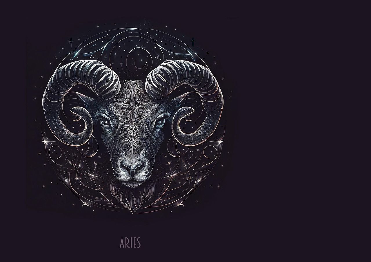 Ilustrasi zodiak Aries.