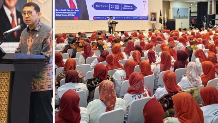Ketua Umum DPP IKM, Dr Fadli Zon, memberikan sambutan dalam acara Silaturahmi Budaya dan Halalbihalal DPP IKM, Minggu (20/4/2025).