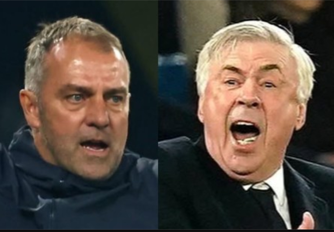 Pelatih Barcelona, Hansi Flick dan Pelatih Real Madrid, Carlo Ancelotti. (Foto: Instagram @hansiflick_officialy dan @mrancelotti)