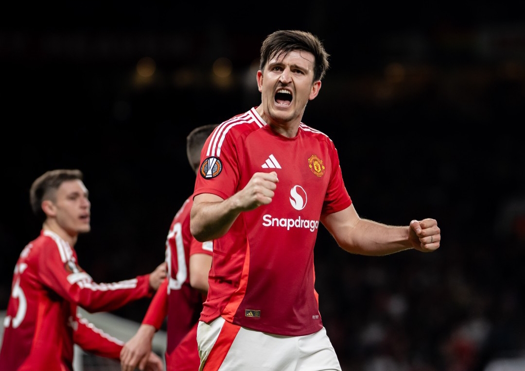 Harry Maguire jadi pahlawan kemenangan Manchester United atas Lyon di Liga Europa. (Foto: Instagram @manchesterunited)