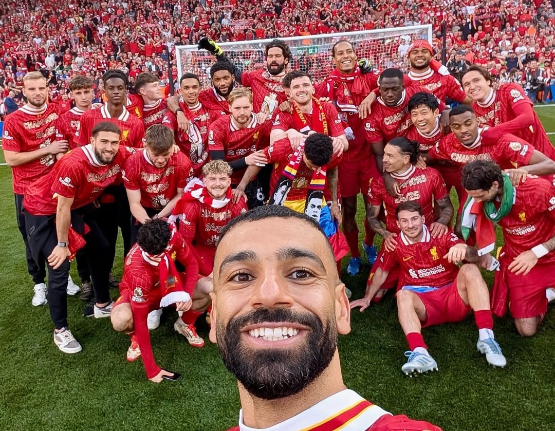 Liverpool memastikan gelar juara Premier League 2025 setelah mengalahkan Tottenham Hotspur 5-1 di Anfield, Minggu malam WIB (27/4/2025).(Foto: Instagram @liverpoolfc)